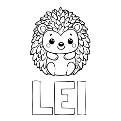 Online izdelana pobarvanka - Pobarvanka imena LEI in pobarvanka prikupnega ježa
