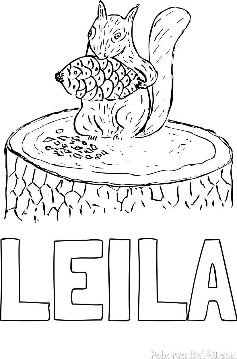 Pobarvanka imena LEILA