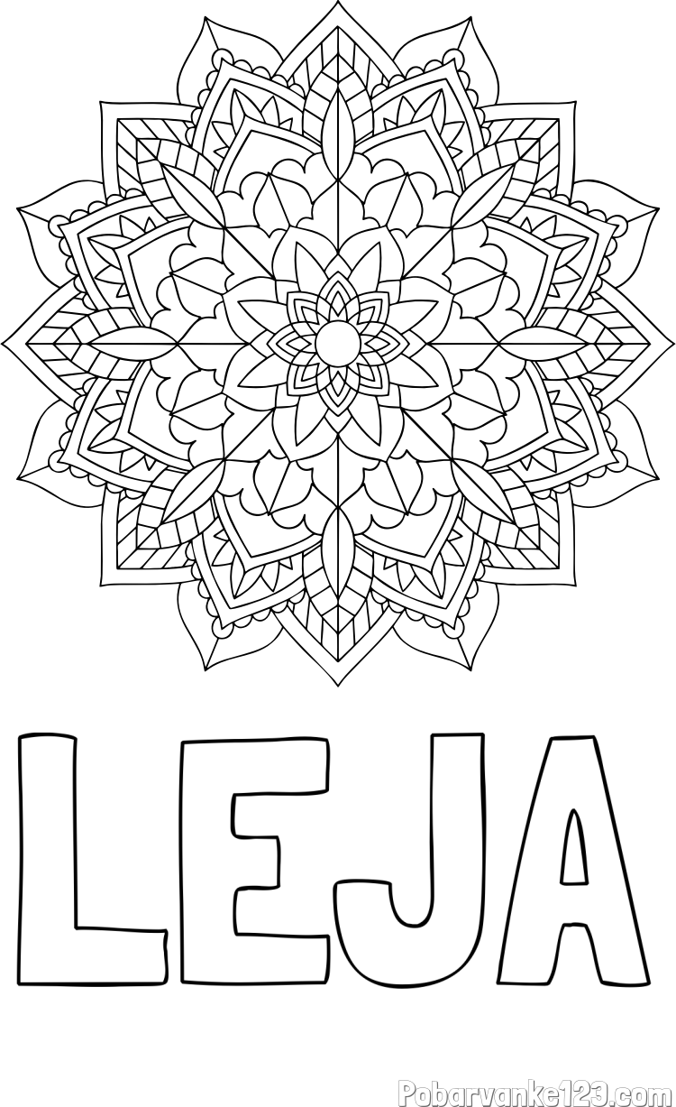 Pobarvanka imena LEJA in Čudovita pobarvanka mendale