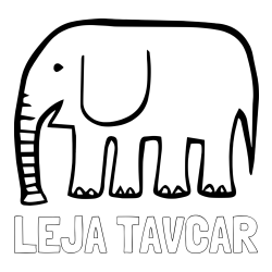 Online izdelana pobarvanka - Pobarvanka imena LEJA TAVČAR in otroška pobarvanka slona