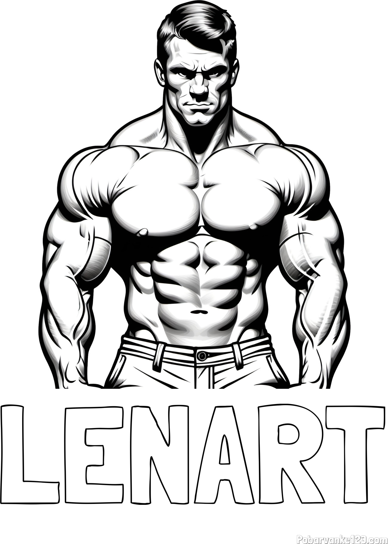 Pobarvanka imena LENART in pobarvanka bodybuilder-ja