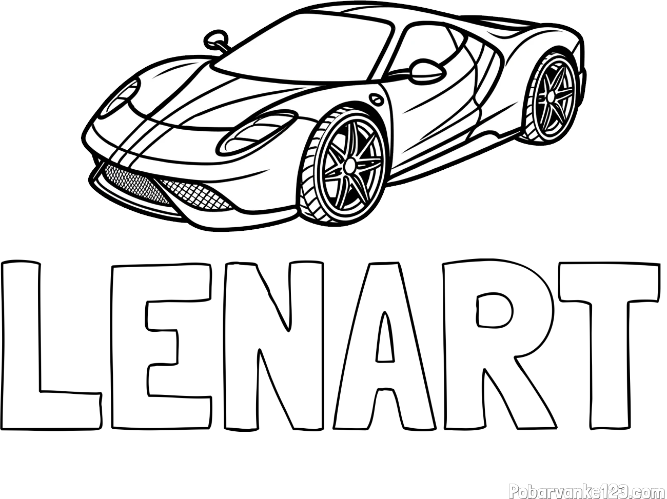 Pobarvanka imena LENART in pobarvanka dirkalnega avtomobila