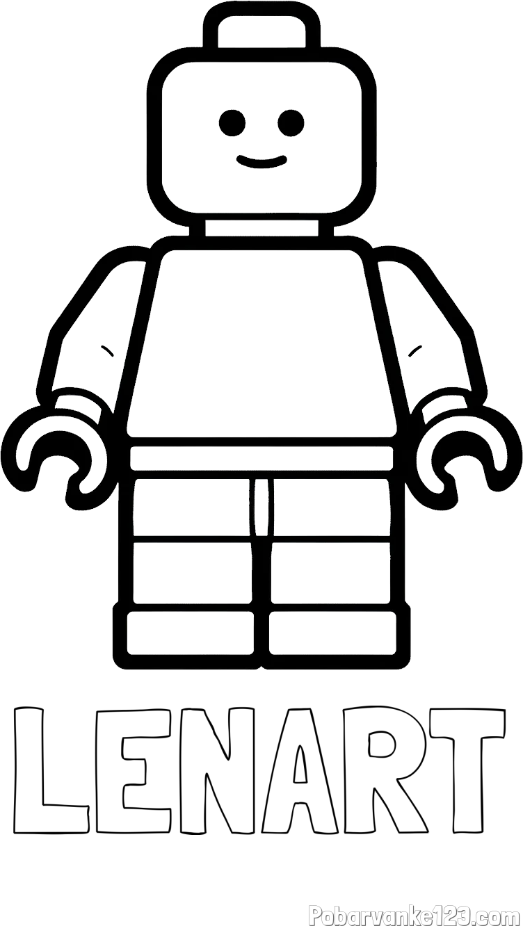 Pobarvanka imena LENART in pobarvanka LEGO figurice fanta