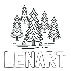 Online izdelana pobarvanka - Pobarvanka imena LENART in pobarvanka smrek