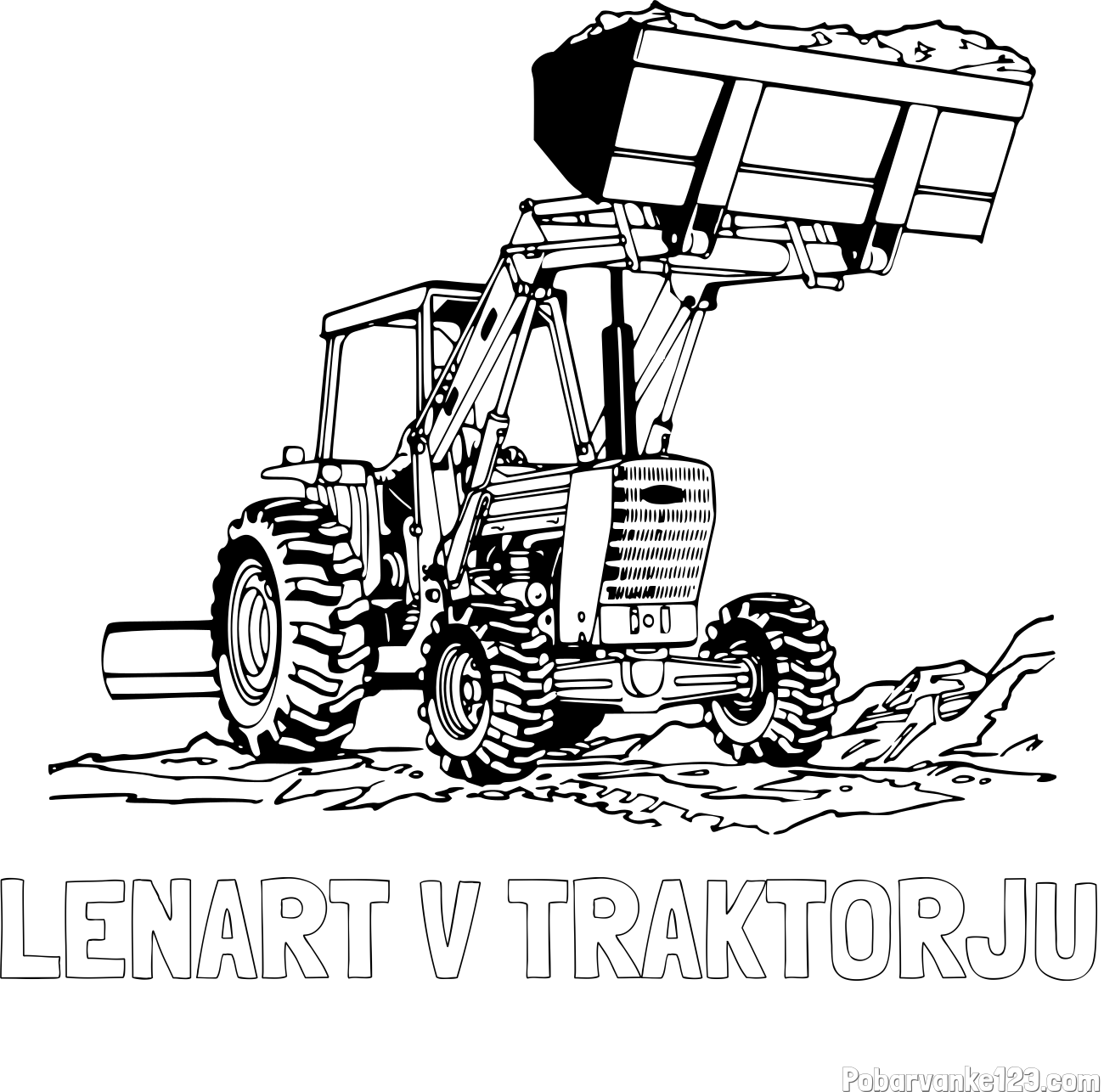 Pobarvanka imena LENART V TRAKTORJU in pobarvanka traktorja