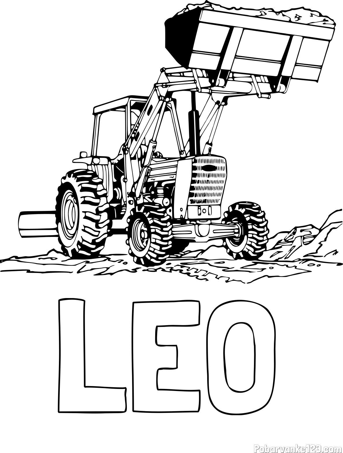 Pobarvanka imena LEO in pobarvanka traktorja