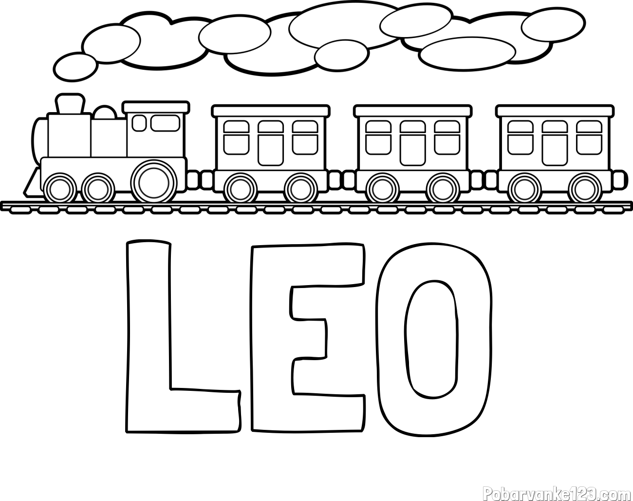 Pobarvanka imena LEO in pobarvanka vlaka