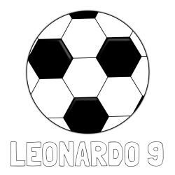 Online izdelana pobarvanka - Pobarvanka imena LEONARDO 9 in pobarvanka nogometne žoge