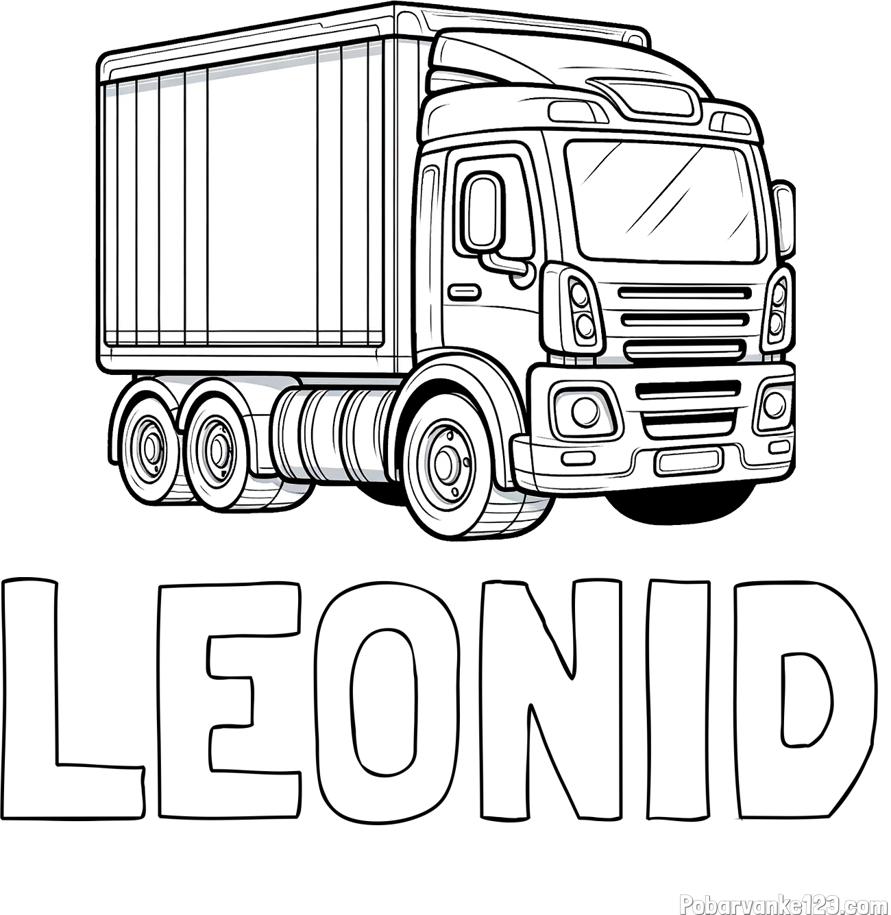 Pobarvanka imena LEONID in pobarvanka velike tovrnjaka