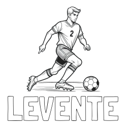 Online izdelana pobarvanka - Pobarvanka imena LEVENTE in pobarvanka nogometaša