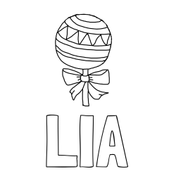 Online izdelana pobarvanka - Pobarvanka imena LIA in lollipop