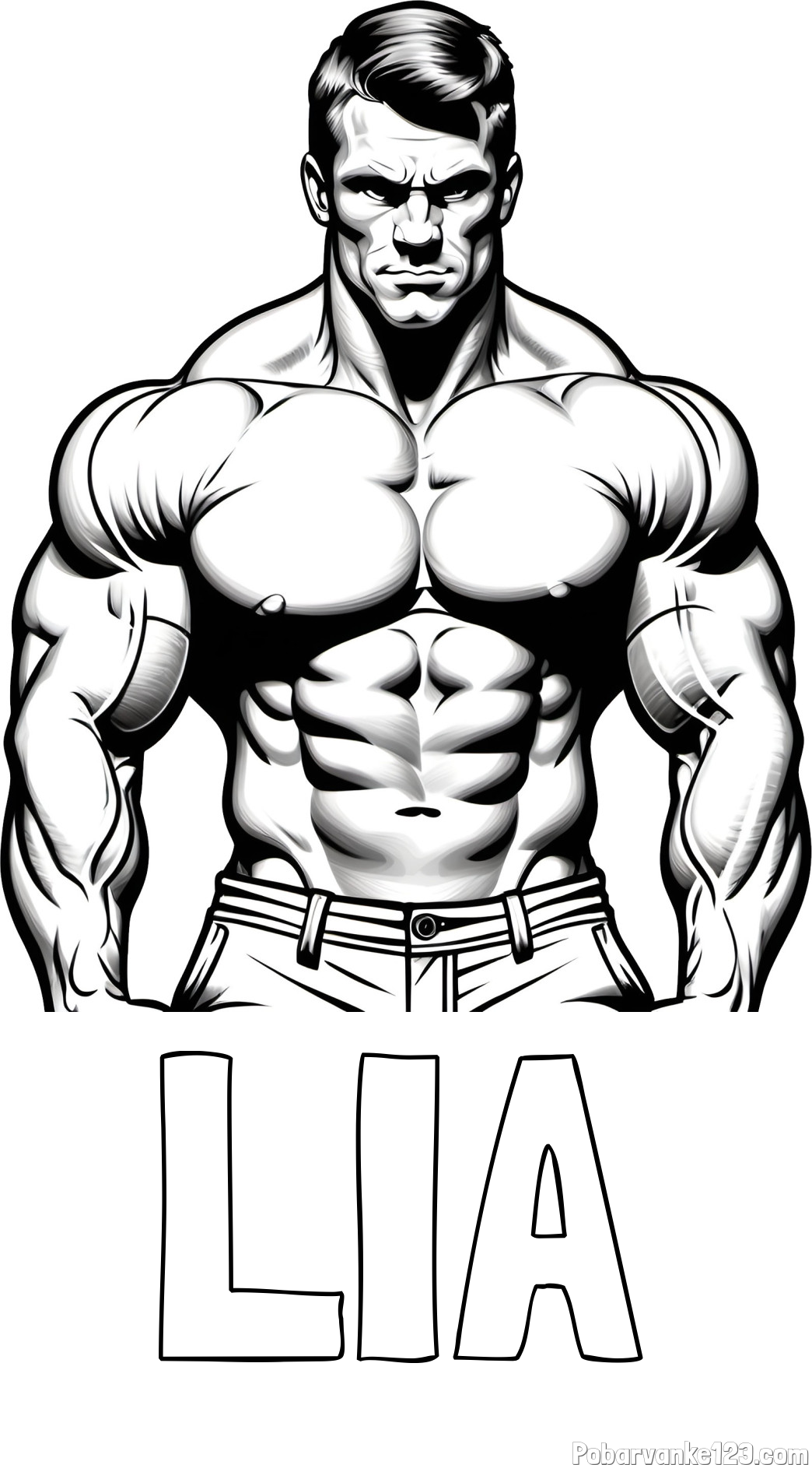 Pobarvanka imena LIA in pobarvanka bodybuilder-ja