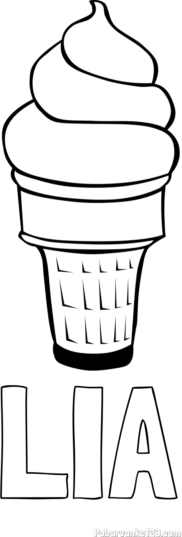 Pobarvanka imena LIA in pobarvanka sladoled