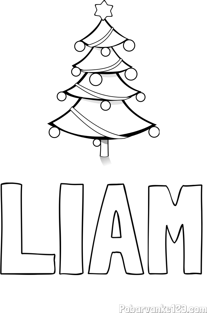 Pobarvanka imena LIAM in božična smreka