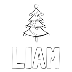 Pobarvanka imena LIAM in božična smreka