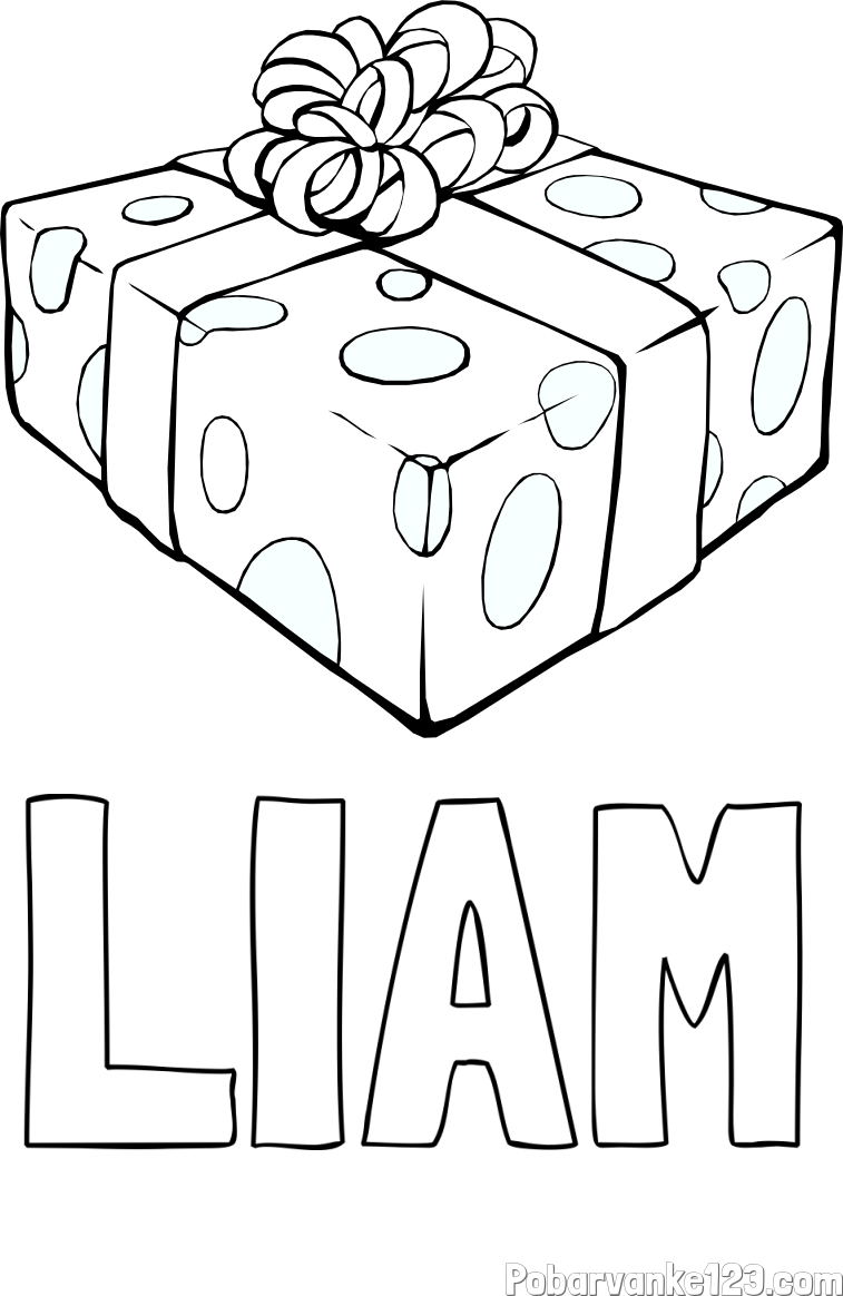 Pobarvanka imena LIAM in božično darilo