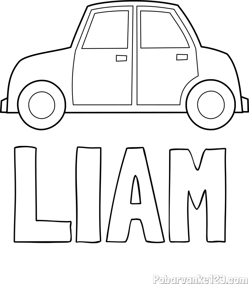 Pobarvanka imena LIAM in pobarvanka avta