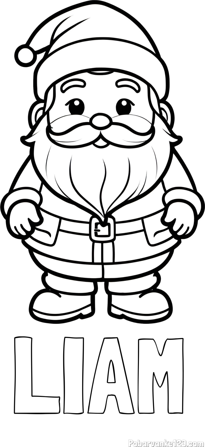 Pobarvanka imena LIAM in simpatična pobarvanka Božička