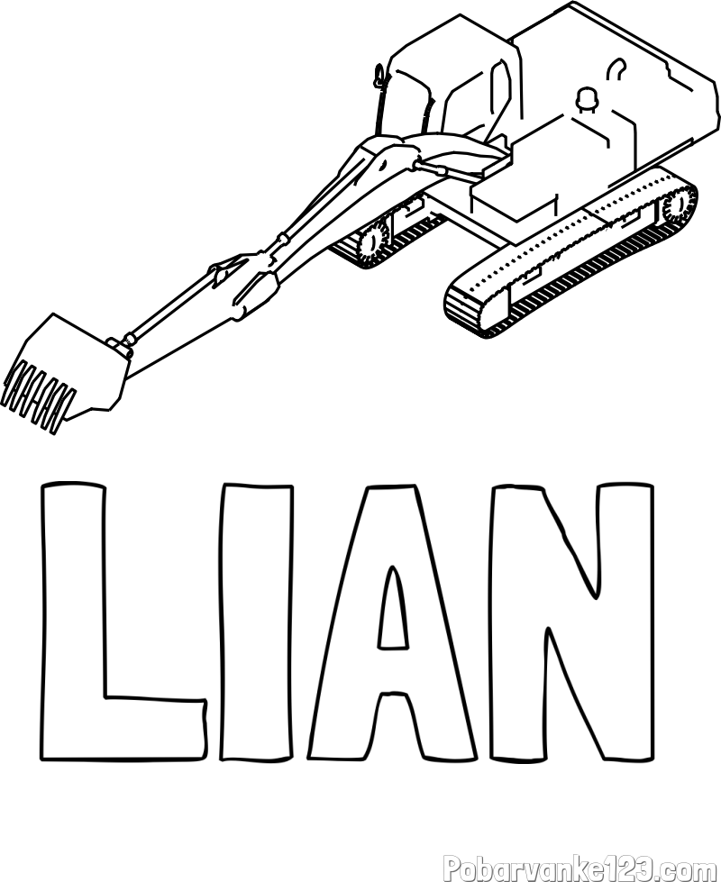 Pobarvanka imena LIAN in pobarvanka bagra