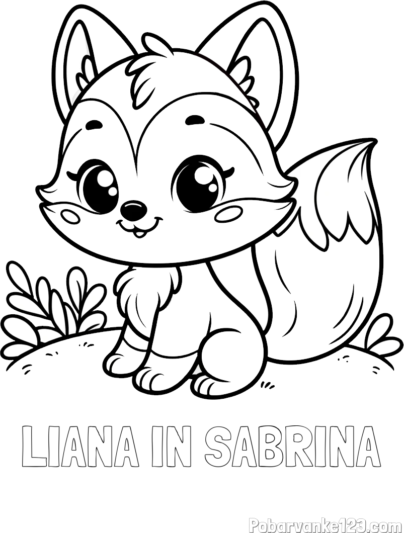 Pobarvanka imena LIANA IN SABRINA in pobarvanka lisičke