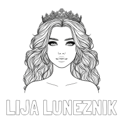 Online izdelana pobarvanka - Pobarvanka imena LIJA LUNEŽNIK in pobarvanka prikupne princeske