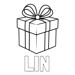 Online izdelana pobarvanka - Pobarvanka imena LIN in pobarvanka preprostega darila