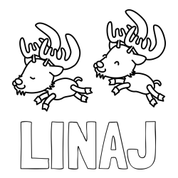 Online izdelana pobarvanka - Pobarvanka imena LINAJ in jelenčka