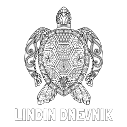 Online izdelana pobarvanka - Pobarvanka imena LINDIN DNEVNIK in pobarvanka želve - mandale