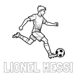 Online izdelana pobarvanka - Pobarvanka imena LIONEL MESSI in pobarvanka nogometaša v napadu