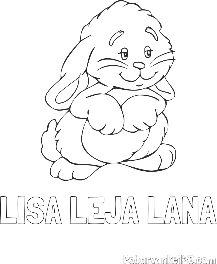 Pobarvanka imena LISA LEJA LANA in pobarvanka zajčka
