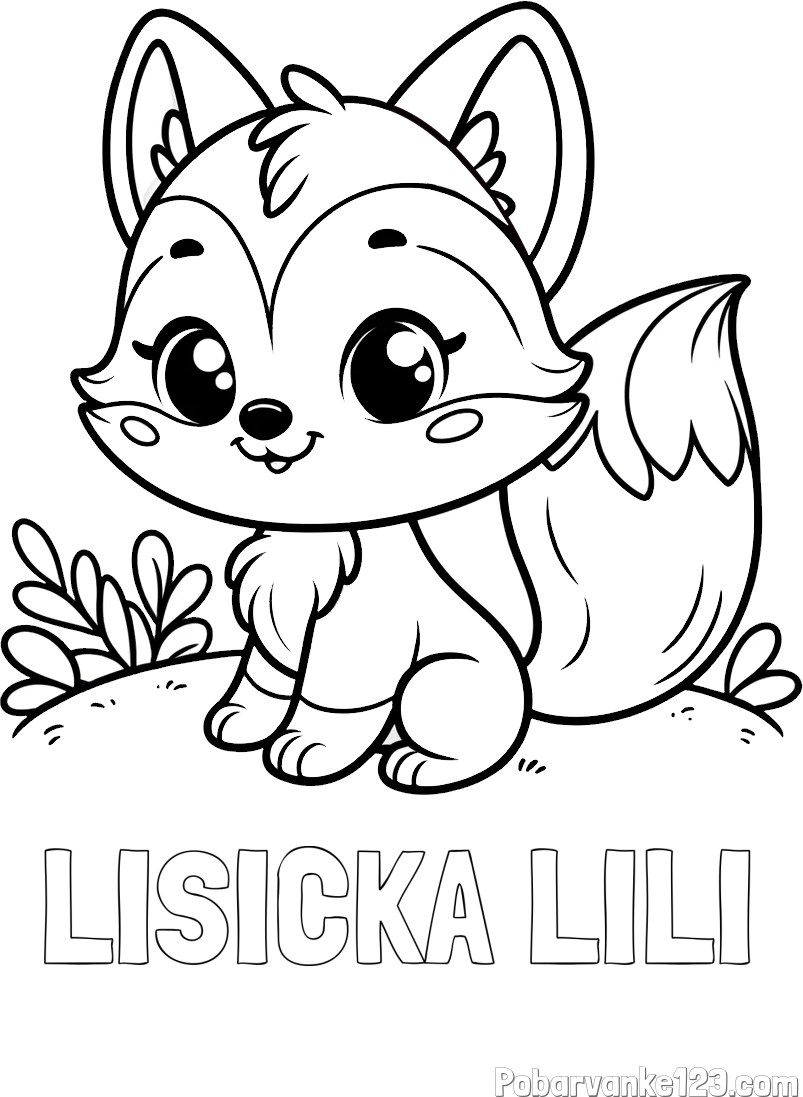 Pobarvanka imena LISIČKA LILI in pobarvanka lisičke