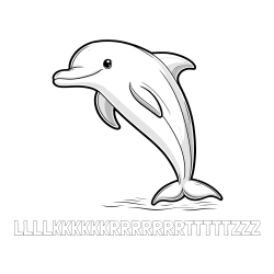 Online izdelana pobarvanka - Pobarvanka imena LLLLKKKKKKRRRRRRRTTTTTZZZ in pobarvanka delfina