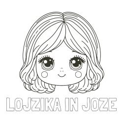 Online izdelana pobarvanka - Pobarvanka imena LOJZIKA IN JOŽE in pobarvanka obraza prikupne punčke