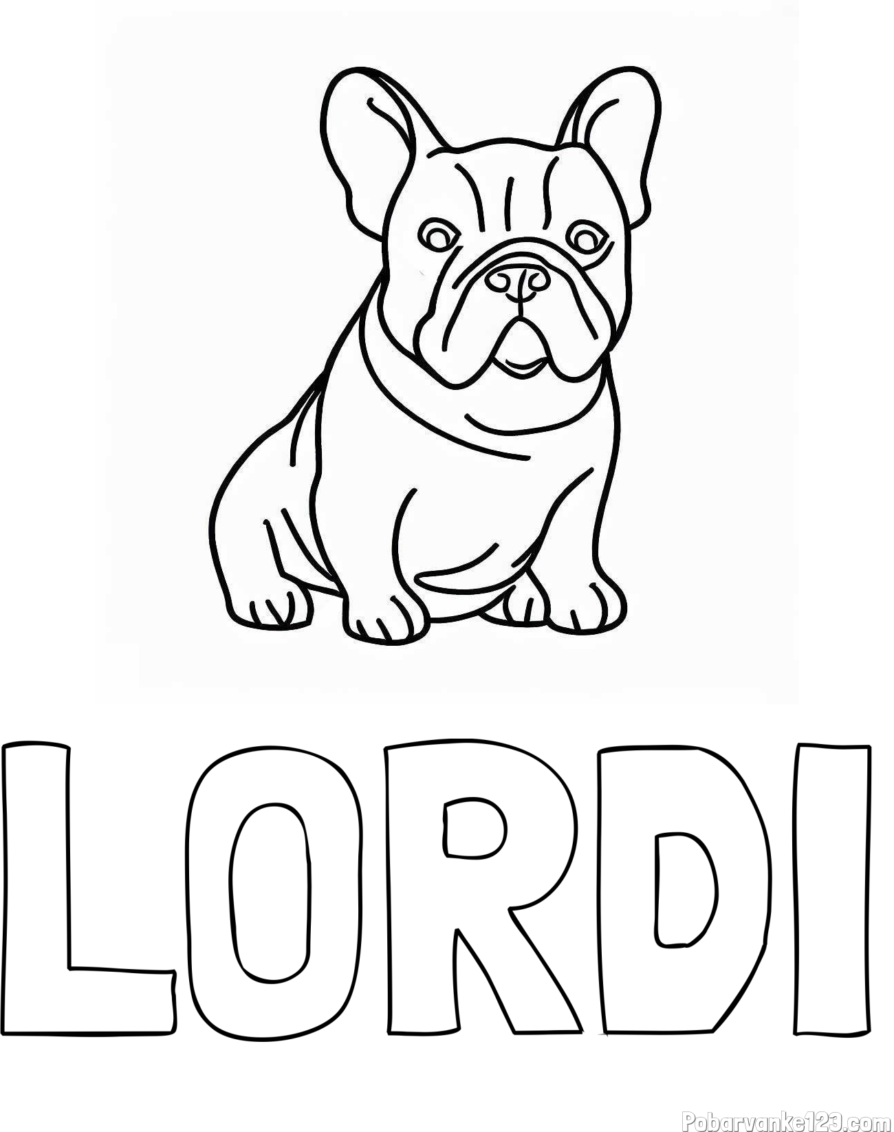 Pobarvanka imena LORDI in pobarvanka francoskega buldoga