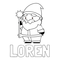 Online izdelana pobarvanka - Pobarvanka imena LOREN in dedek Mraz