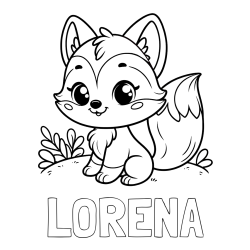 Pobarvanka imena LORENA in pobarvanka lisičke