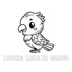 Pobarvanka imena LORENA - LEILA ZA  MAMICO in pobarvanka ljubkega papagaja