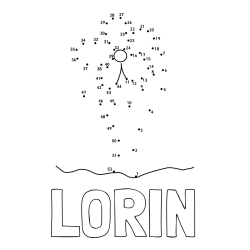 Online izdelana pobarvanka - Pobarvanka imena LORIN in Črtna pobarvanka cvetlice
