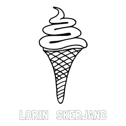Online izdelana pobarvanka - Pobarvanka imena LORIN   ŠKERJANC in pobarvanka sladoleda