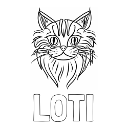 Pobarvanka imena LOTI in pobarvanka mačje glave