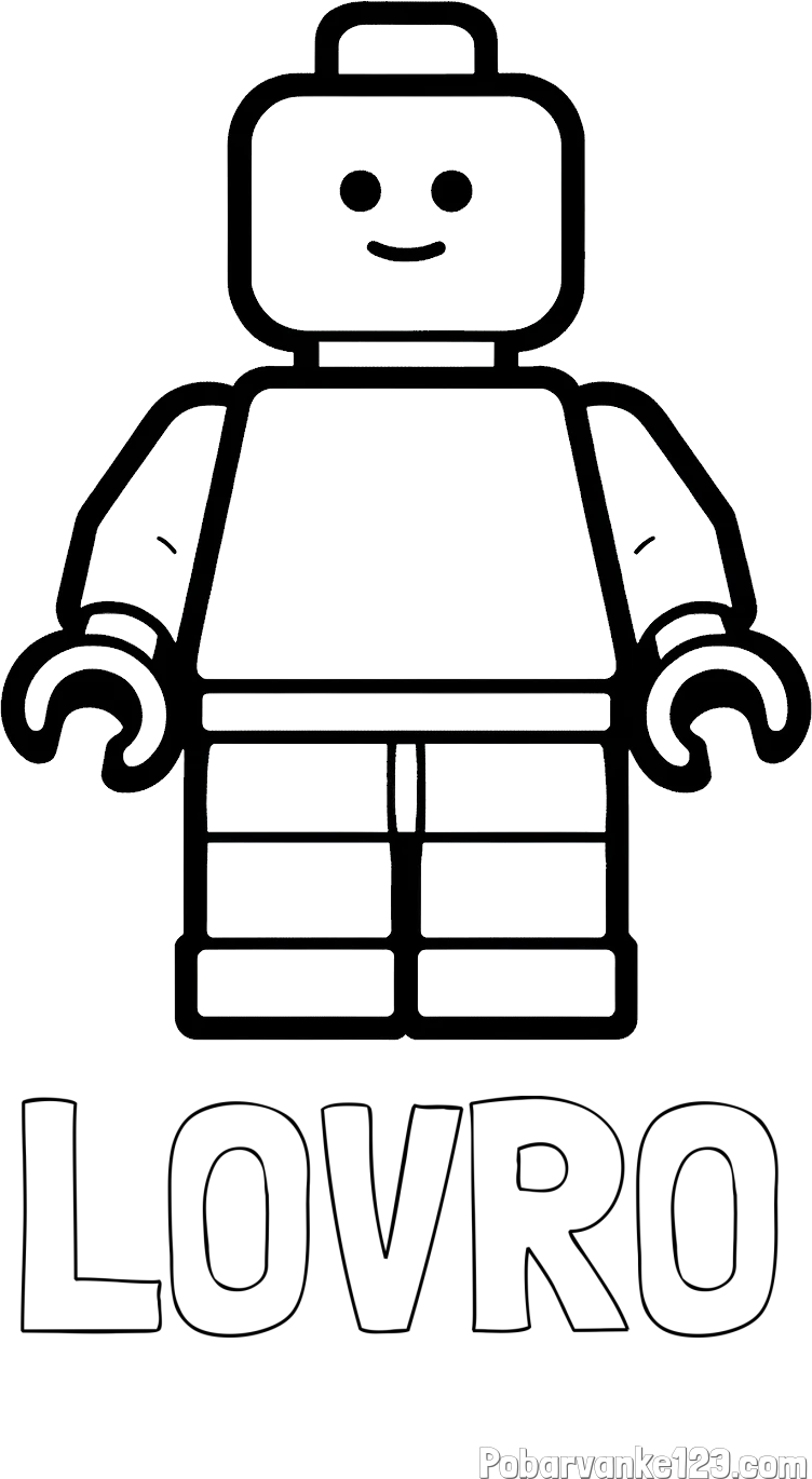 Pobarvanka imena LOVRO in pobarvanka LEGO figurice fanta
