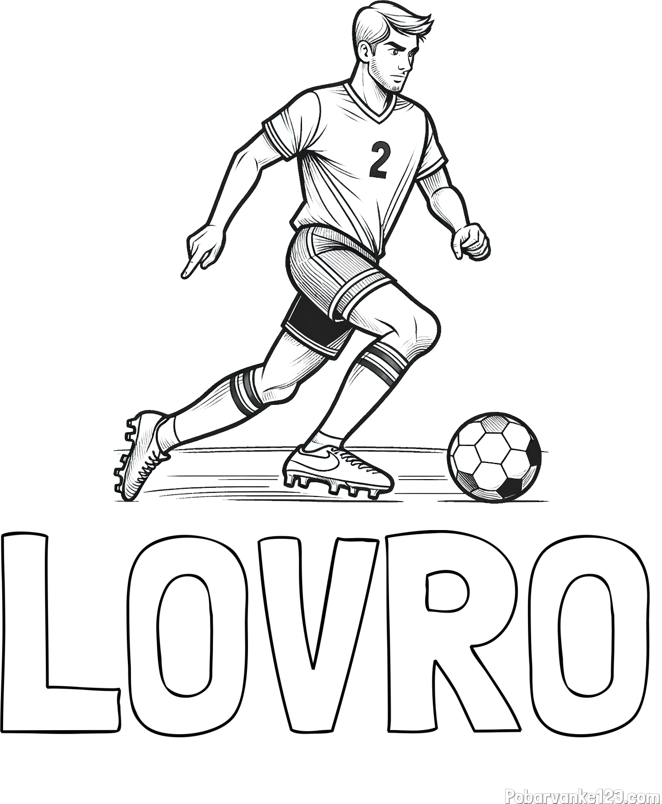 Pobarvanka imena LOVRO in pobarvanka nogometaša