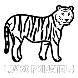 Online izdelana pobarvanka - Pobarvanka imena LOVRO PRIJATELJ in otroška pobarvanka tigra
