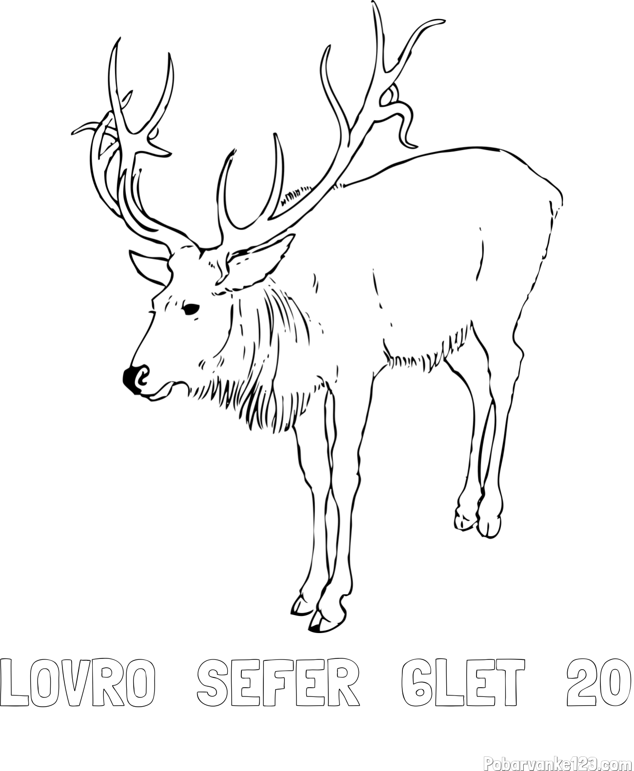 Pobarvanka imena LOVRO   ŠEFER   6LET   20 in pobarvanka velikega jelena