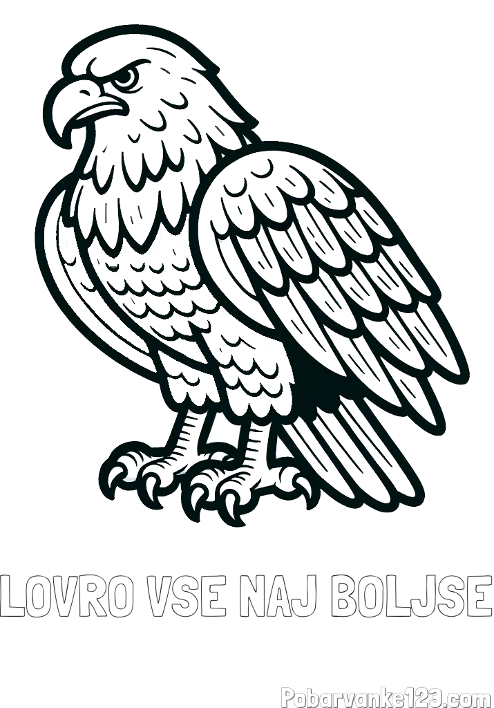 Pobarvanka imena LOVRO VSE NAJ BOLJŠE in pobarvanka orla