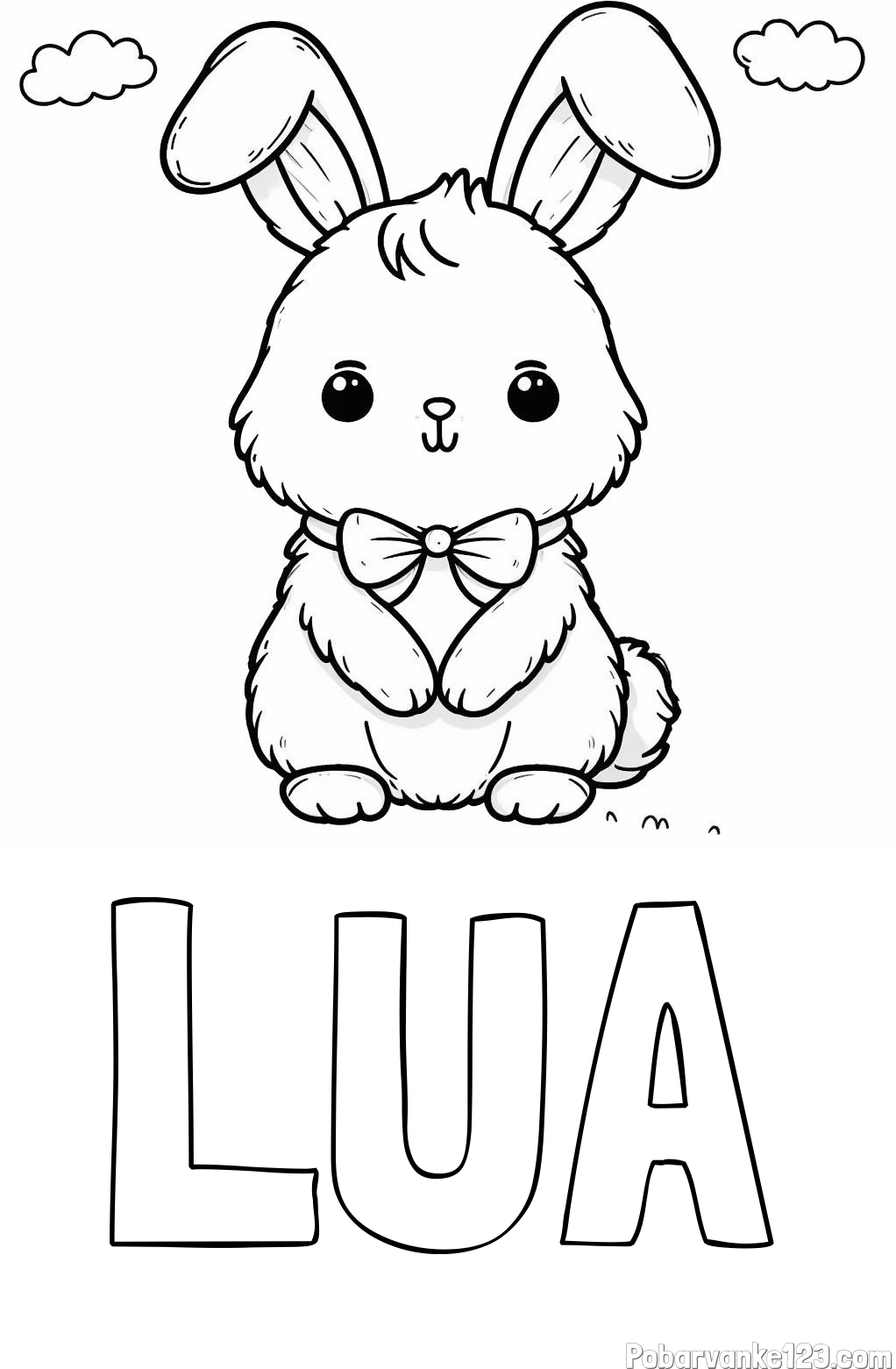 Pobarvanka imena LUA in pobarvanka prikupnega zajčka
