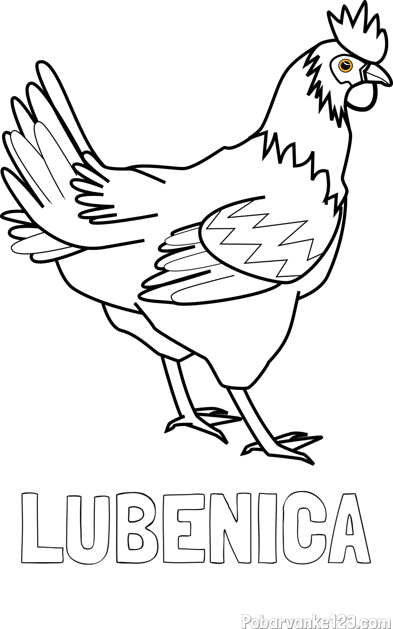 Pobarvanka imena LUBENICA in pobarvanka kokoške
