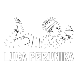 Online izdelana pobarvanka - Pobarvanka imena LUCA PERUNIKA in pobarvanka deklice - poveži številke od pike do pike