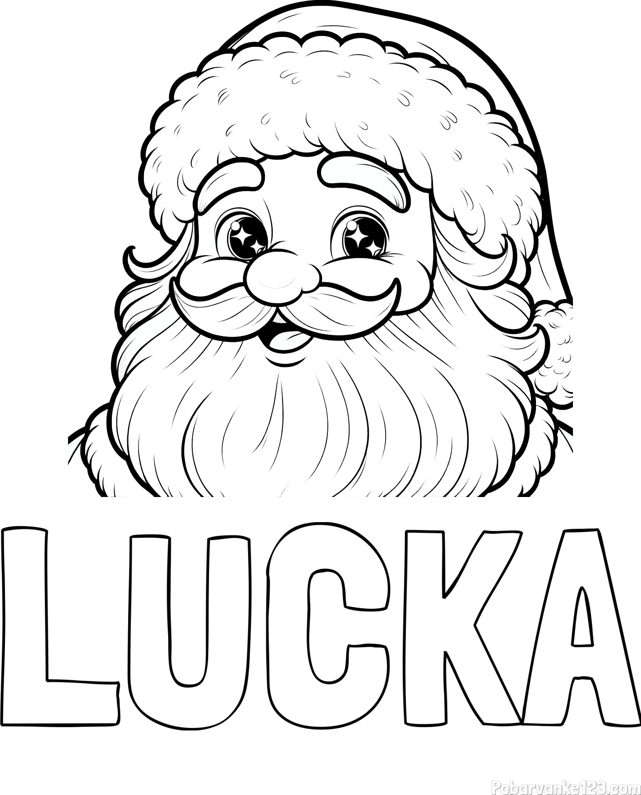 Pobarvanka imena LUČKA in pobarvanka prijaznega Božička