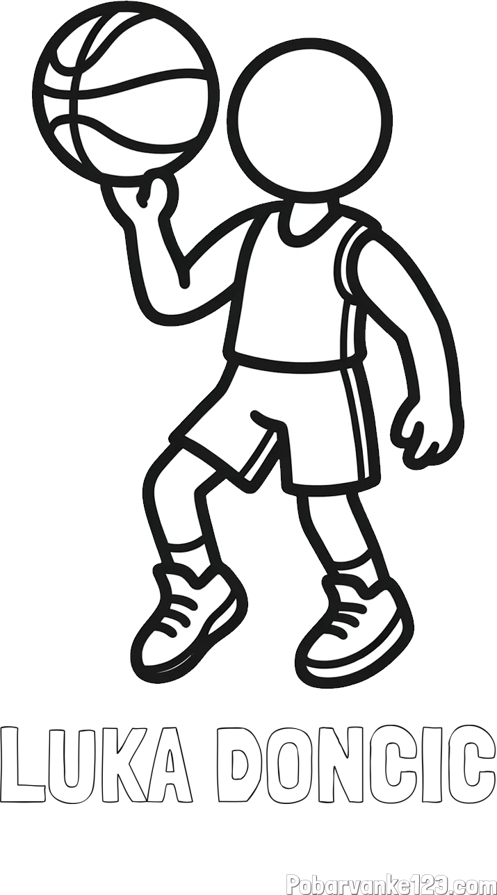 Pobarvanka imena LUKA DONČIČ in otroška pobarvanka košarkarja